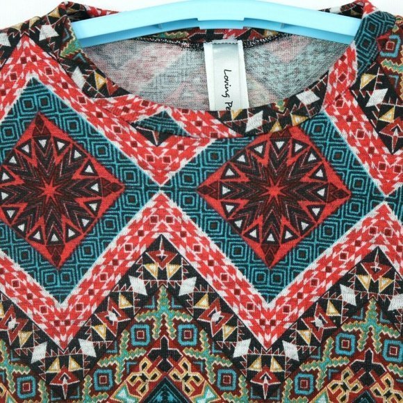 Loving People T-Shirt Dress Red Teal Black Grey‎ Short Sleeve M Medium - Picture 6 of 10